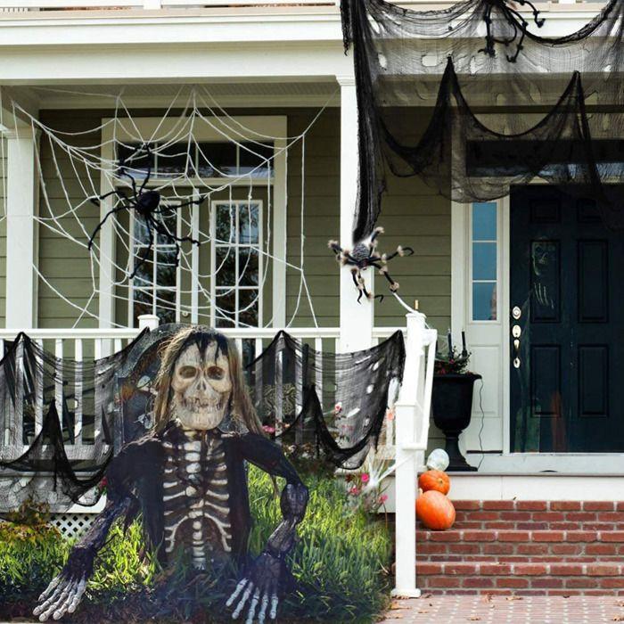 Tissu décoratif - RYTTGOP - Halloween - Coton - Noir - À suspendre