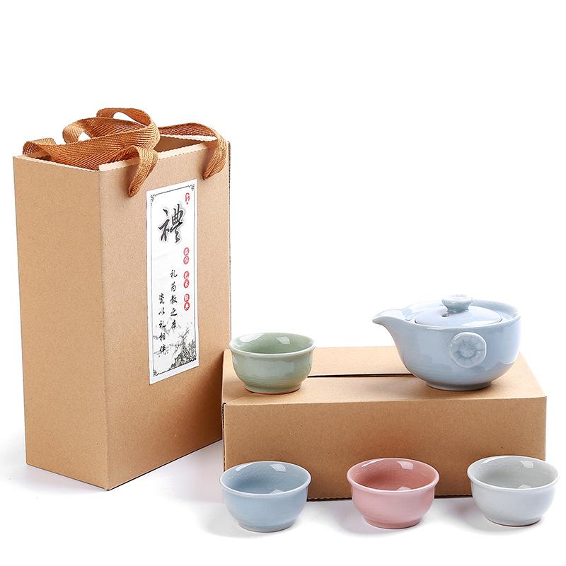 Billiges Teeservice, Reise, eine Kanne vier Tassen, Keramik-Geschenkbox, Geschenke für Firmenveranstaltungen, Geschäfts-Souvenirs
