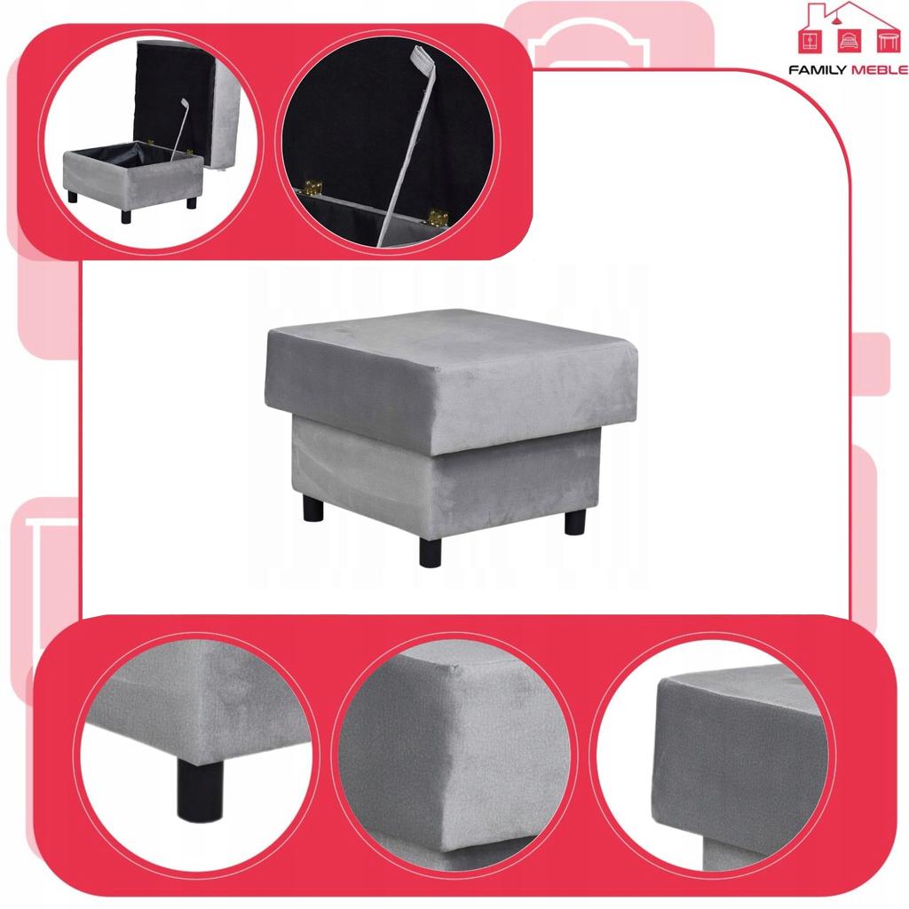 Sofa Corner Sofa Alicja with Pouf Sofa Sofa Bed Family Meble Gray