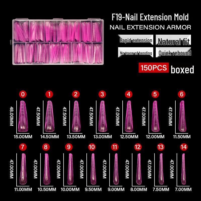 Cross-border Long Ladder Crystal Nail Extension Mold - 150 Piece Set for Quick Gel Polish and French Tips.