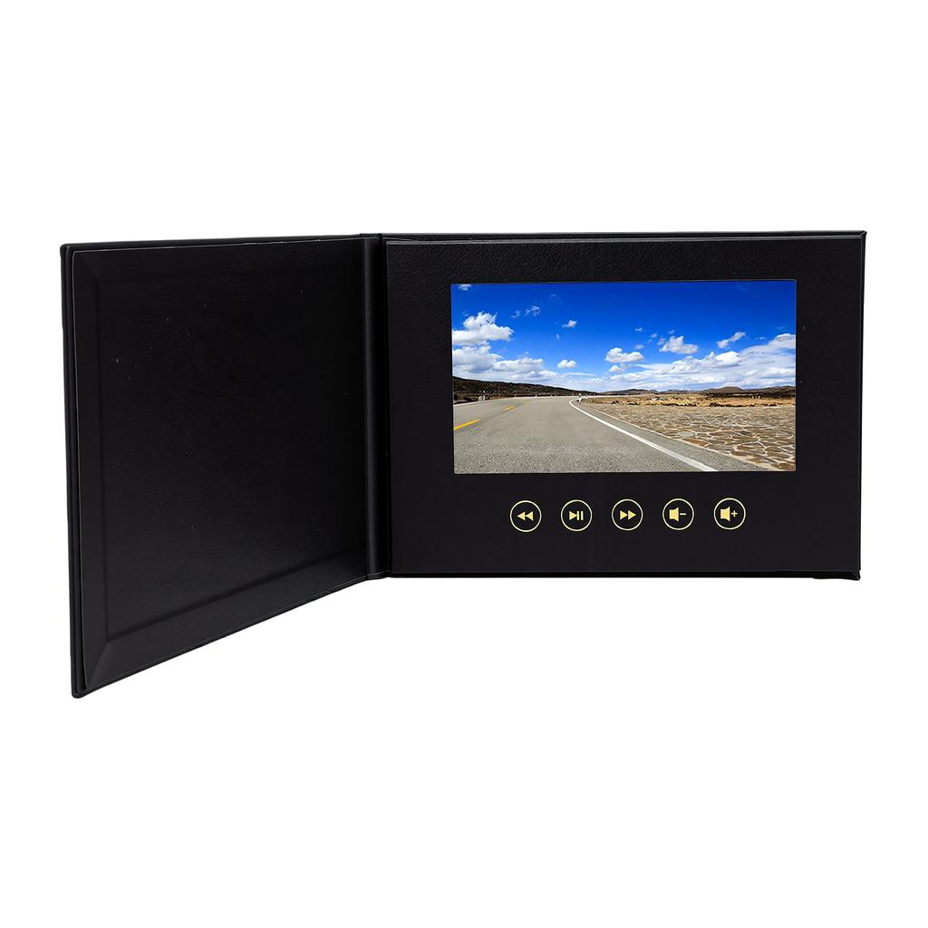 7 Inch Digital Video Greeting Card Electronic Brochure with Color Screen Type C Port PU Shell for Wedding Business