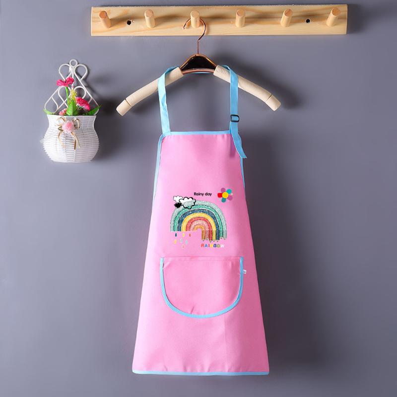 

1Pcs No-Sleeve Painting Protective Clothing Children S Apron Boys And Girls Eating Bibs Waterproof Artistic Inverted Clothing