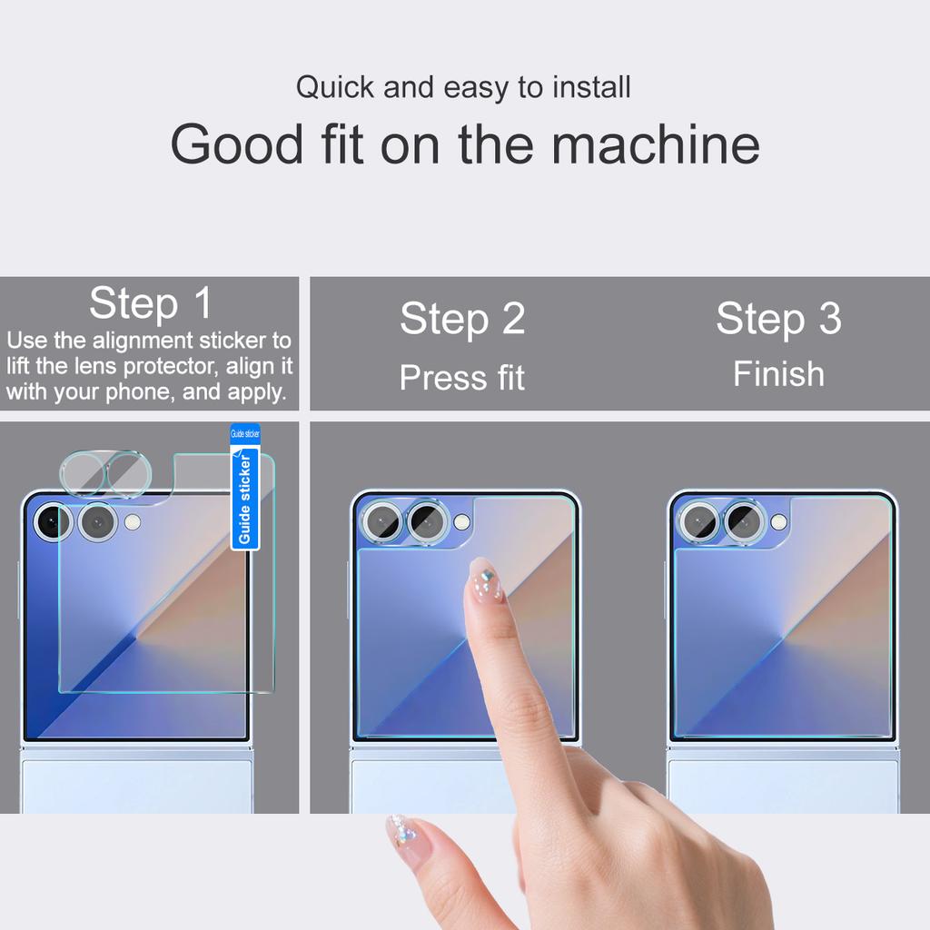 For Samsung Galaxy Z Flip7 5G Glass IMAK Glass Lens Film + Rear Screen Sticker