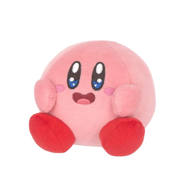 San-ei Boeki Kirby s Gourmet Festival Mini Plush Toy - Kirby Pink (W10.5×D10.5×H10cm) KGF-01