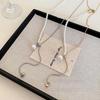 Simple Water Droplet Pendant Necklace For Women  Irregular Metal Smooth Long Y-Shaped Necklace Sweater Chain Jewelry