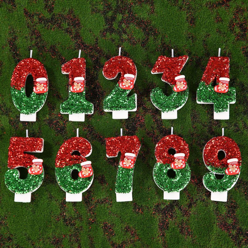 Handmade Birthday Candles: Christmas Stocking Style Cake Toppers for First Birthdays