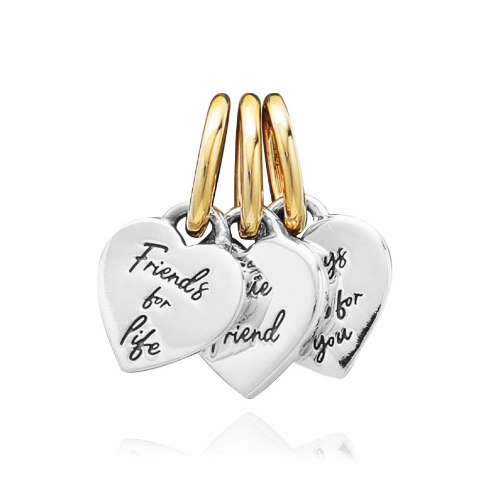 Pandora 762722c00 Spiritueller Freundschafts-Anhänger mit dreifachem Glanz und Ohrhänger