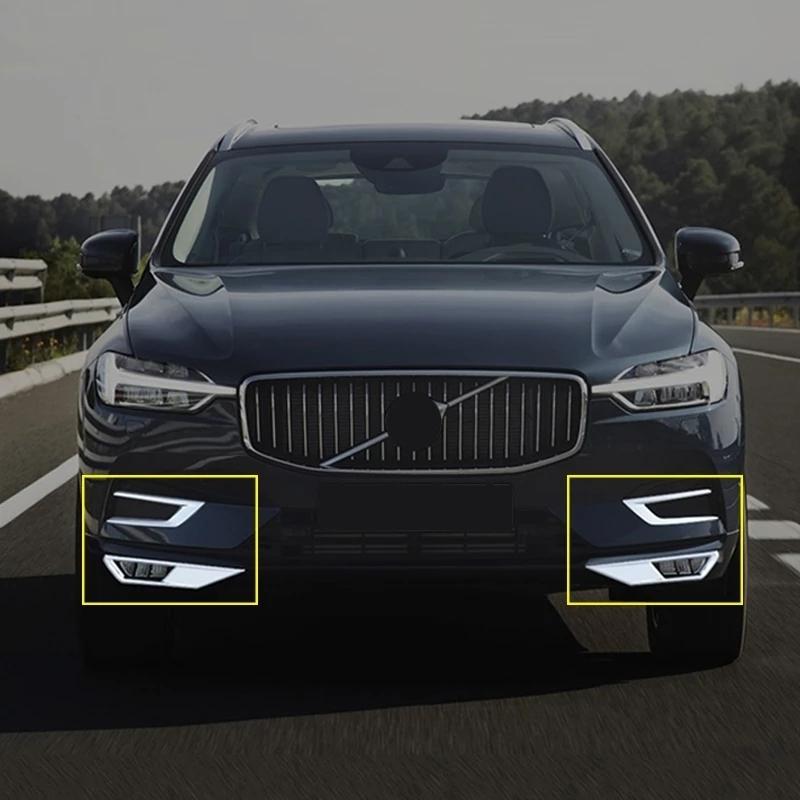 For Volvo XC60 2018    ABS Chrome Front Fog Light Lamp Frame Cover Foglight Eyebrows Trims Car Styling Accessories