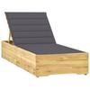 Day and Night - Day and Night Lounger with Anthracite Gray Impregnated Pine Wood Cushion