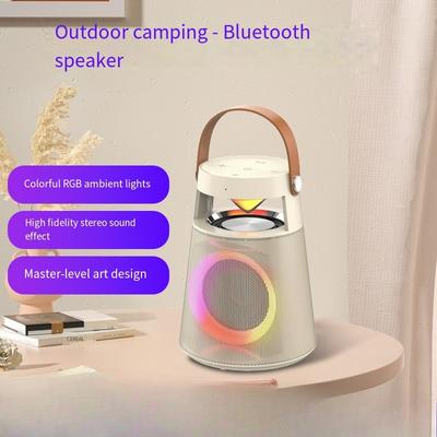 1PC Portable Bluetooth Speaker with Mai Heavy Bass Home Outdoor with Ambient Light High Value Bluetooth Speaker