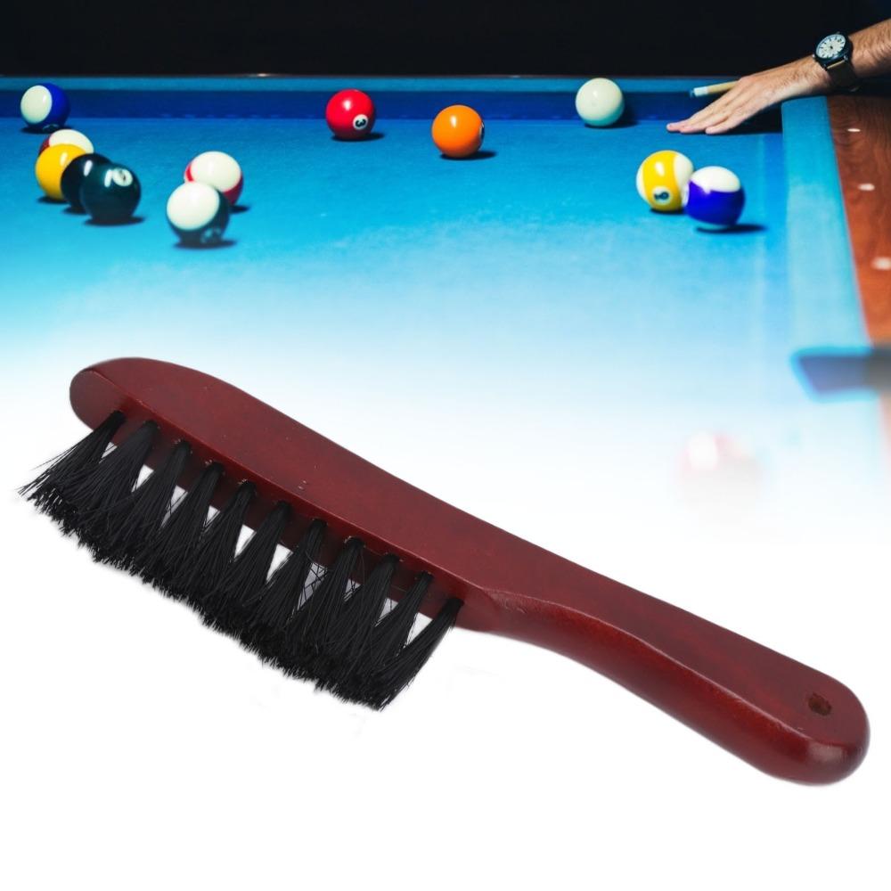 Wood Handle Pool Table Brush Curved Handle Snooker Table Brush  For Billiard Table