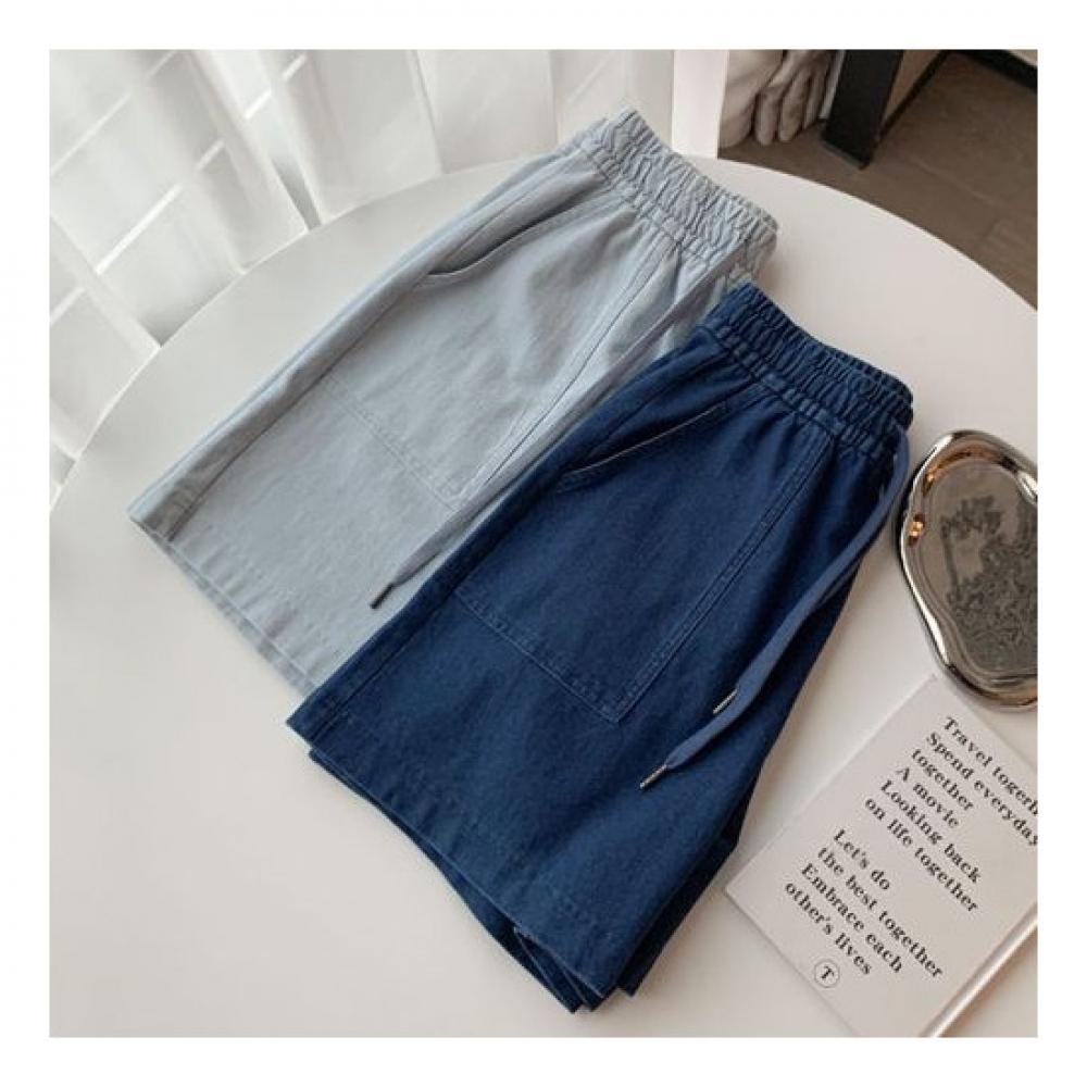 Navava Np156 Straight Casual Denim Banding Shorts
