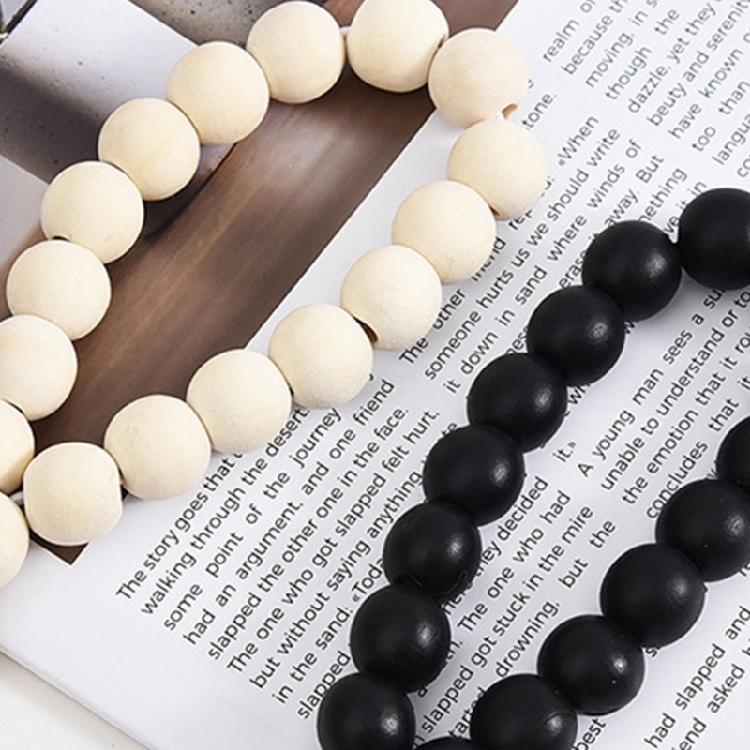 Eid Mubarak Wooden Beads Garlands with Acrylic Moon Pendant Tassels Ramadans Islamic Hanging Ornament Muslims Party Decors