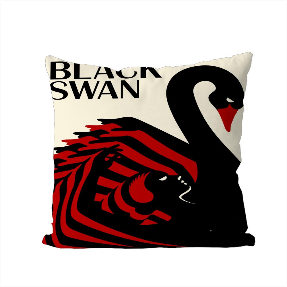 

Black Swan Pillow Case For Car Sofa Decorative Home Doublesided Print Plush Square Throw Pillow Cushion Cover 30x30cm