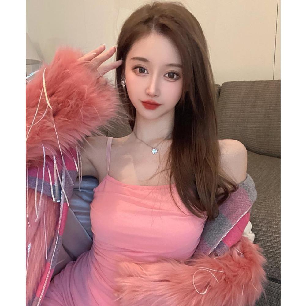 Winter New Imitation Fox Fur Imitation Raccoon Fur Plush Tassel Trendy Fur Mid-length Coat High-end Women's Clothing