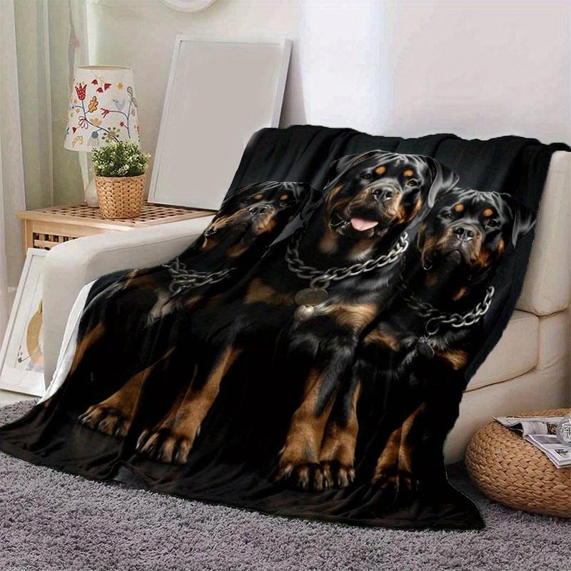1pc Dog Printing Lightweight Flannel Blanket, Comfortable and Warm Blanket, for Camping Sofa Bed and Couch Office, Gift