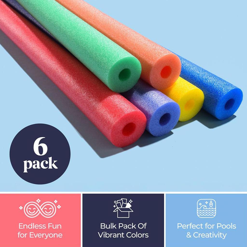 Pool Noodles Floating Hollow Large Colorful Pool Noodles Training Device for Aerobics Craft Projects Parties Water Sports