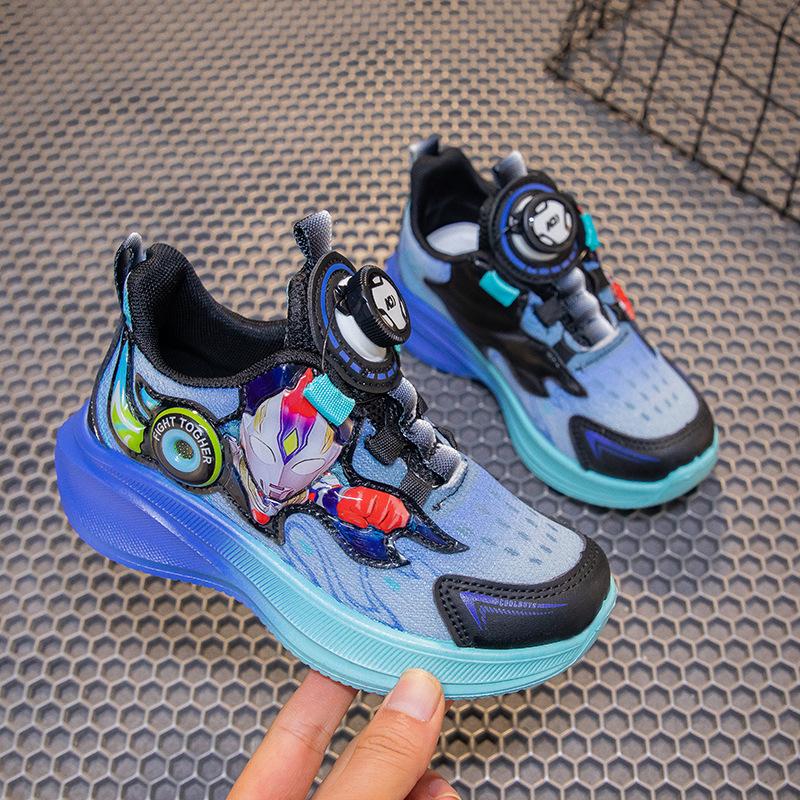 

[Children Rotating Buckle Sports Shoes Breathable Fashion Casual Running Shoes for Older Kids] size 26 синий