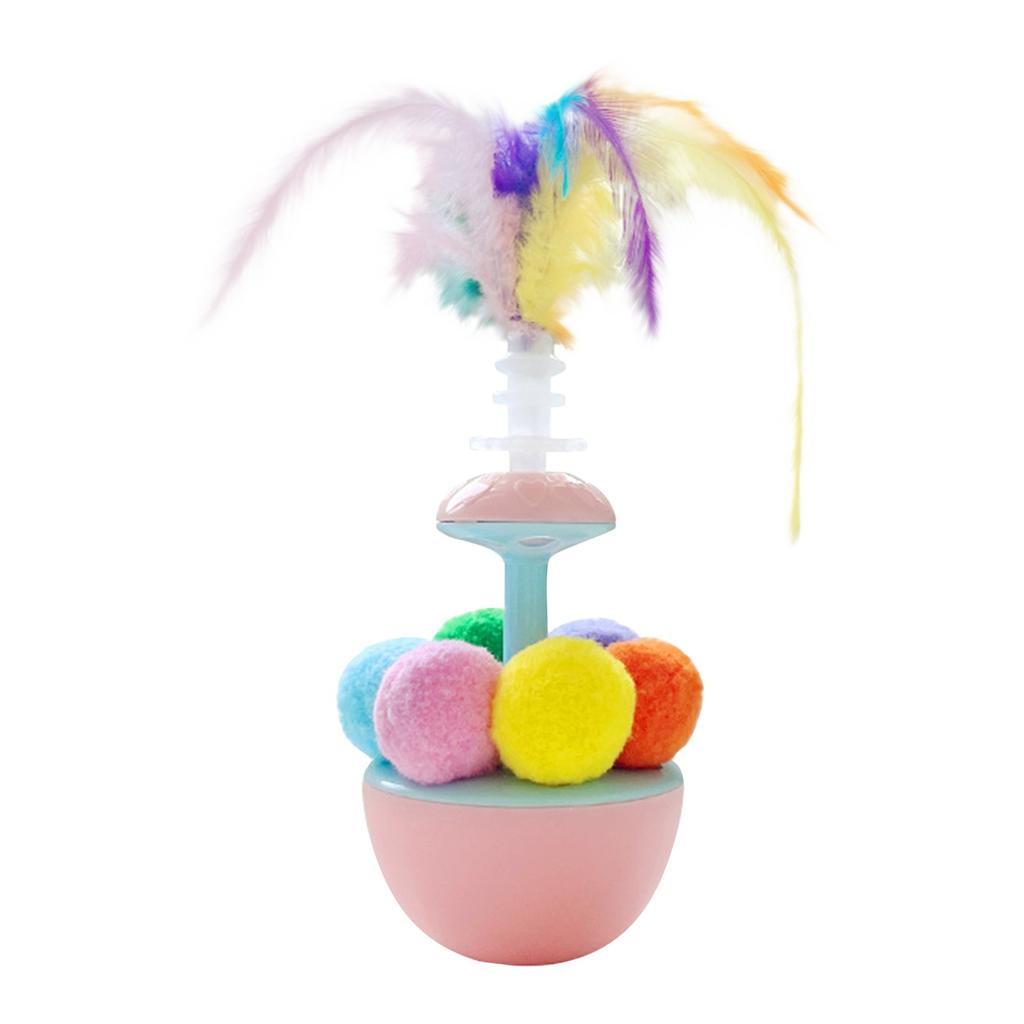 Interactive Cat Toys For Indoor Cats, Wobbly Stimulating Toys To Keep Bored Adult Cats Busy And Entertain Themselves, Cute And Fun Feather And Bal
