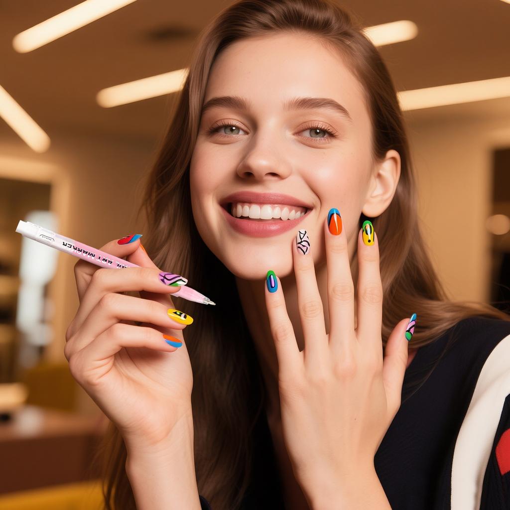 NAILSARTMARKER1mmDrawing Pen, Nail Painting Pen, DIY , Quick,drying, Colored Pen For Drawing Flowers And Outlining ,12 Colors36ml,