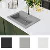 VidaXL Lavabo en Granit Gris Lave-mains Toilette Vasque de Salle de Bains 142963