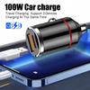 12-24V Dual Ports Car Charger Automatic Pull Ring PD+USB Fast Charging Type-C QC3.0 Car Charger Auto Cigarette Lighter Adapter