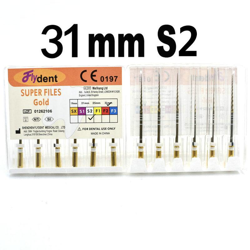 קובץ שורש שן זהב אנדו רוטרי סופר קבצים קבצים אנדודונטיים זהובים 25 מ"מ ניקל טיטניום כלי רפואת שיניים