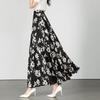 New Summer White Midi Skirt Women's Long Embroidered A-line Swing Skirt High Waist Dance Skirt