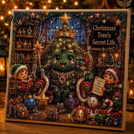 Christmas Faux Pearl Painting Kit Xmas Art Kit, Santa Claus Reindeer DIY Holiday Projects for Families Sparkling 3D Festive Wall Craft Adults, Winter