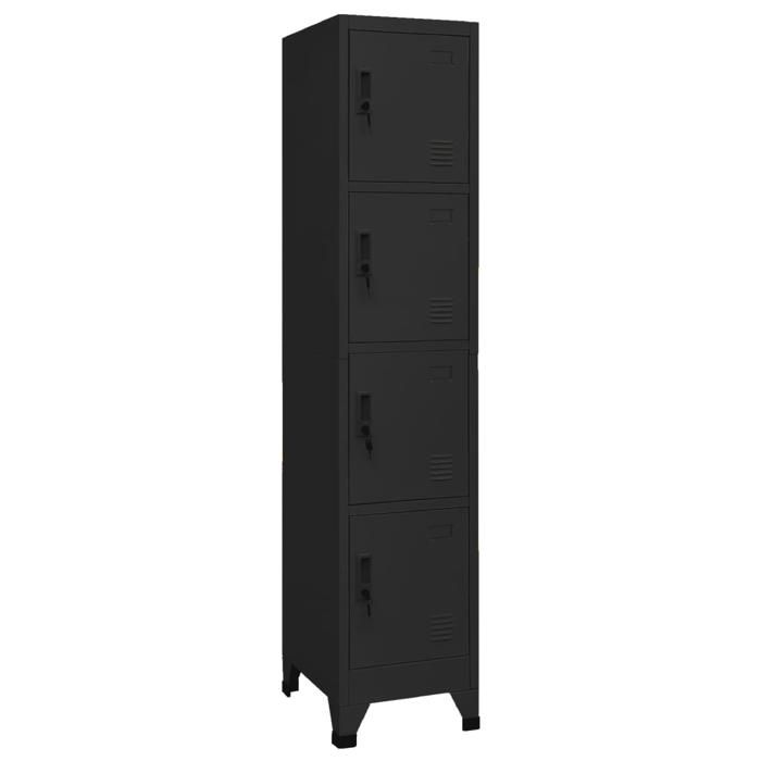 VidaXL Locker Cabinet Filing Cabinet Storage Furniture for Sports Equipment Cleaning Products Interior Office Black 339786