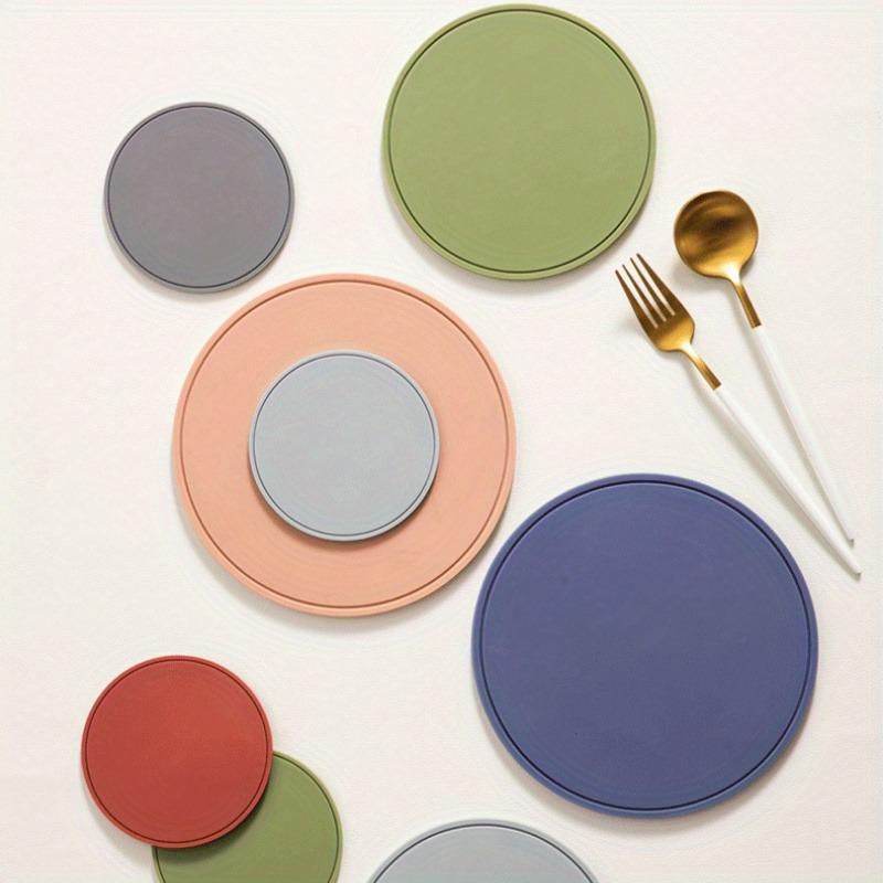 1/3PCS silicone pot mat heat insulation pad silicone high temperature resistant dining table anti-scalding pad round and simple
