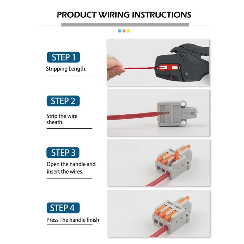 5/10PCS Mini 1 In Multiple Out Quick Cable Connector With Screw Hole Compact Butt Push-in Splitter Splice Terminal Block