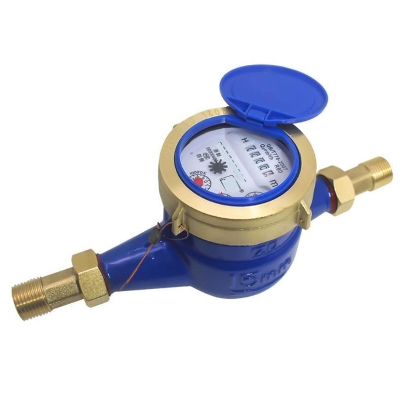 WaterFlow Meter Water Meter 15mm Cold Water Meter withFittings for Garden & Home Usage