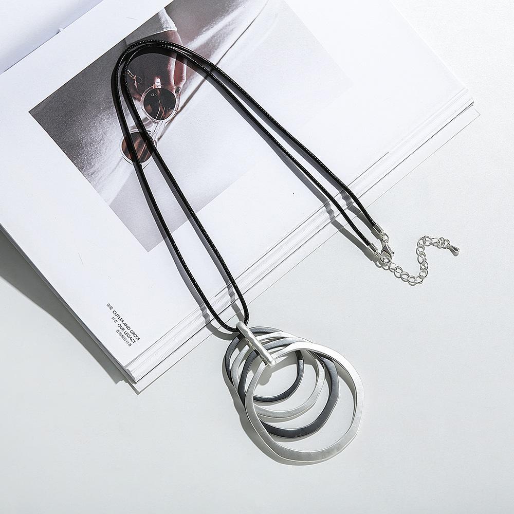 Women S Long Sweater Chain, High-Grade Alloy Ring Rope, High-Grade Induction Gold Necklace.