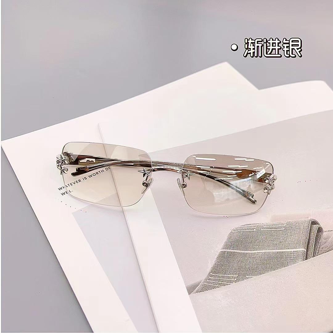 

Korean Style Sunglasses for Women Rectangular Shape Rimless Y2KSexy Women s Style Sun Glasses Rhinestone Outdoor Activity Sunglass