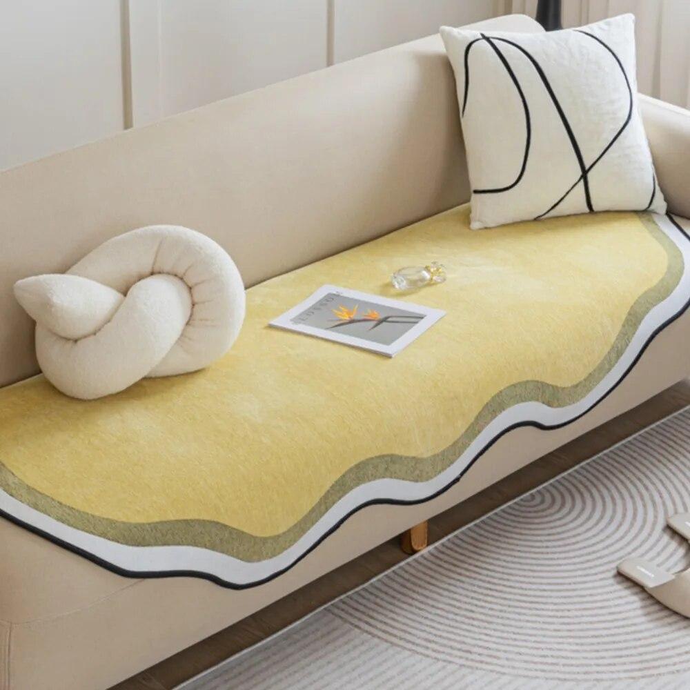 Sofa Covers Super Soft Plush Sectional Couch Furry Non Slip Sofa Slipcover Furniture Protec Irregularity Cushion Carpet Bath Mat