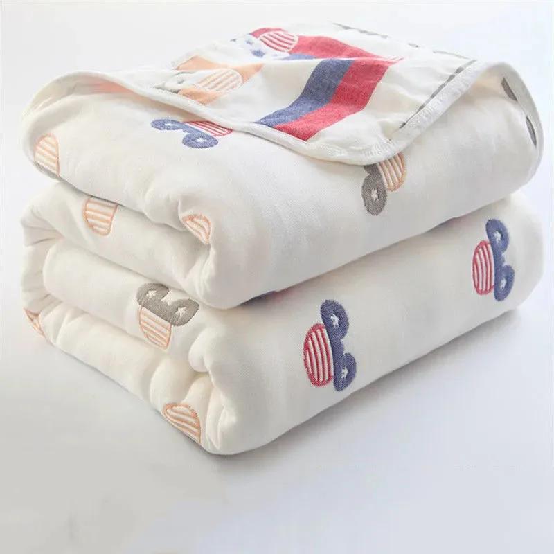 Coperta Nordic da Letto in Cotone Garza Asciugamano Trapunta Adulto Coperta Kawaii Estiva Ispessita Copridivano Morbida Cartone Animato Copriletto