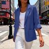Women's Casual Linen-Cotton Cardigan with Pockets and Seven-Eighths Sleeve