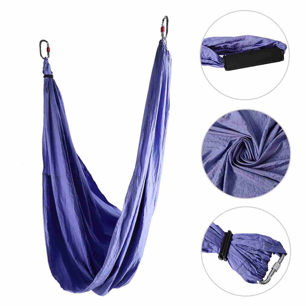 Aerial   Fitness Hanging Grip Inversion Trapeze Swing Sling Hammock(Blue Green)