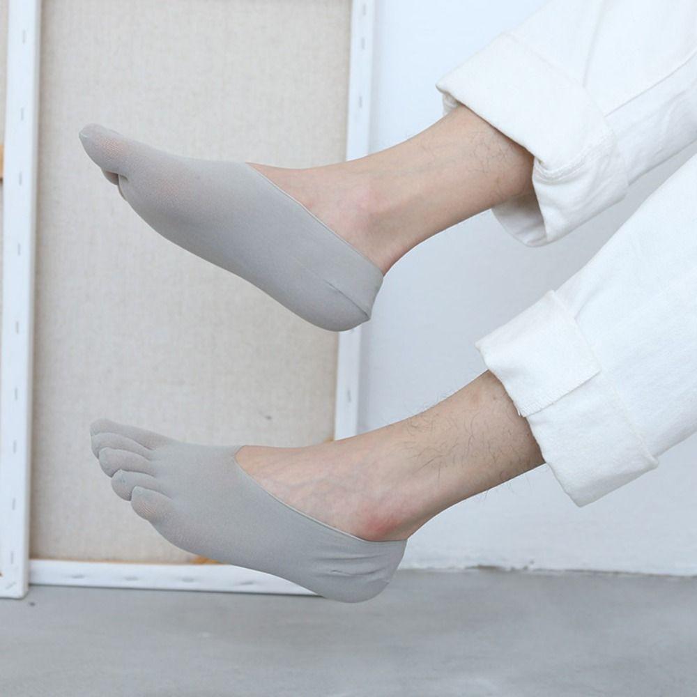 

Transparent Men s Mesh Five Toes Socks Hollow Men s Five Finger Socks Simple Men чорний