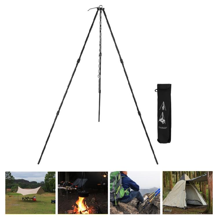 Outdoor Picnic Tripod Adjustable Garden Campfire Folding Hanging Portable Tripod