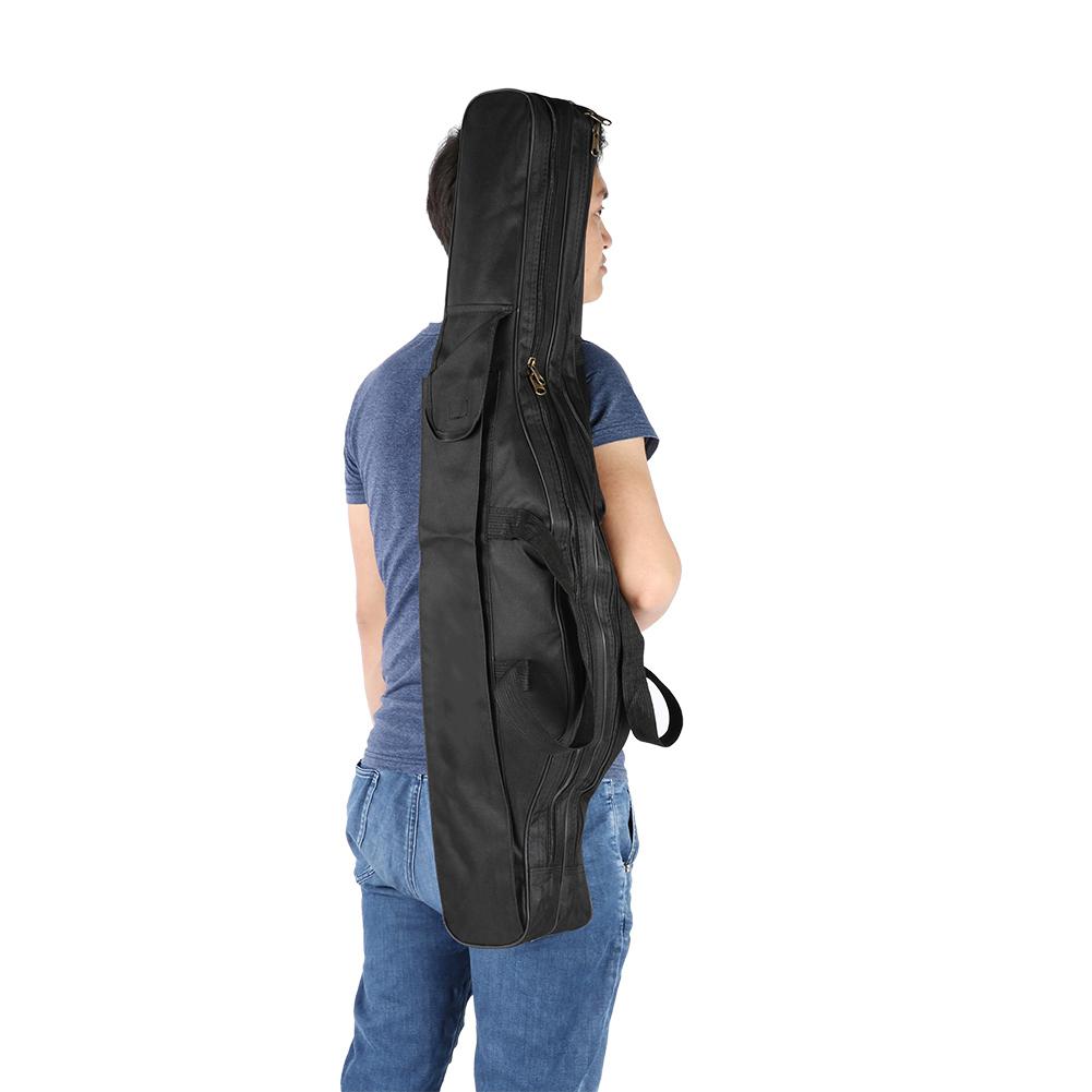 Lansetă de pescuit de exterior, mulinetă, cutie pentru naluci, geantă de depozitare, curea de umăr ajustabilă (Negru 1m)