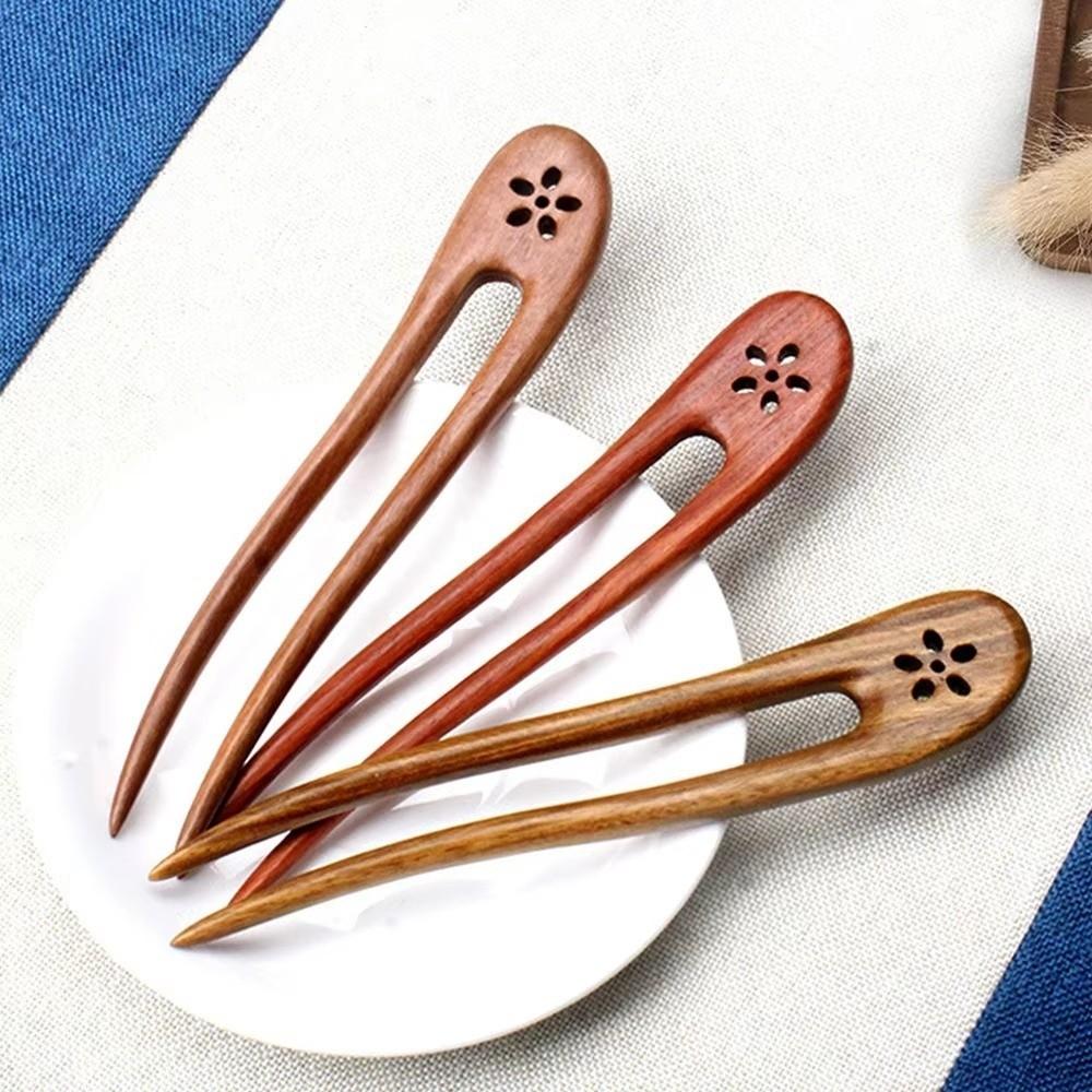 Handmade Wooden Hair Sticks U Shaped Wood Hairpins and Clips Delicate Hair Forks  Girls
