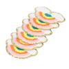 6 Pcs Rainbow Patches Bright Color Rainbow Cloud Pattern Cotton DIY Embroidery Iron On Clothing Patches