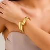 Luxury Trendy Gold Color Heavy Metal Bangles for Women Exaggerated Punk Irregular Geometric Bracelet Party Banquet Jewelry New