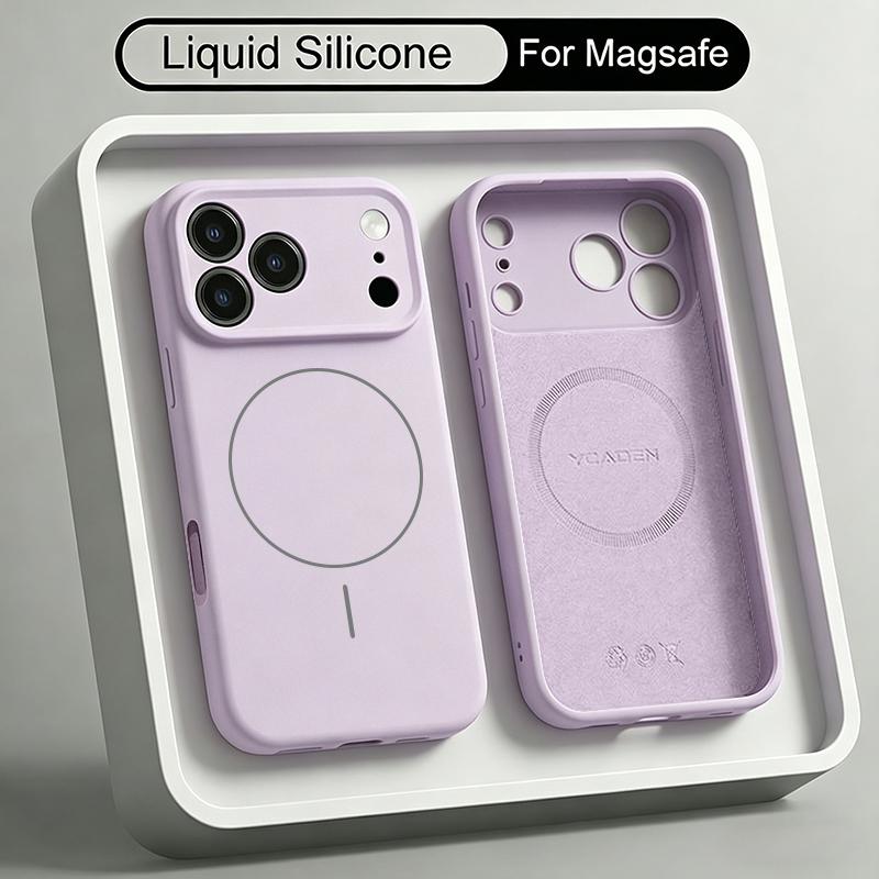 For iPhone 17 Pro Max Case Magnetic For Magsafe Liquid Silicone Soft Cover Coque For iPhone 16 15 14 13 Pro Max 17E 16E
