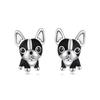 WOSTU 925 Sterling Silver Cute Pet Dog Earrings For Women French Bulldog Labrador Stud Earring Family Daugther Mom Jewelry Gift