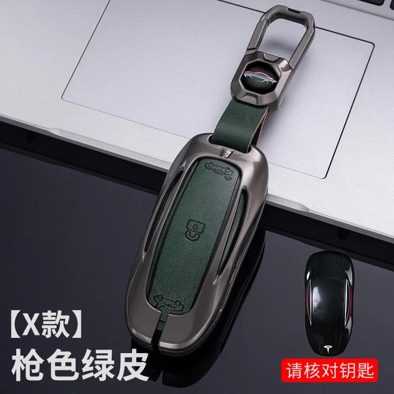 Car Sticker Tesla Zinc Alloy Car Smart Remote Key Case Fob Cover Holder For Tesla Model 3 Model Y Model X/S Auto Protector Keych