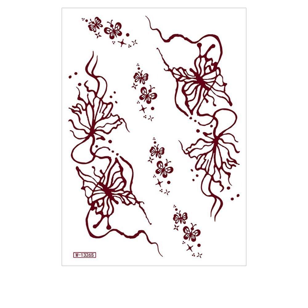 Red Mehndi Stickers Henna Tattoo Stickers Fake Tattoo for Women Red Henna Tattoo Decals  Girls