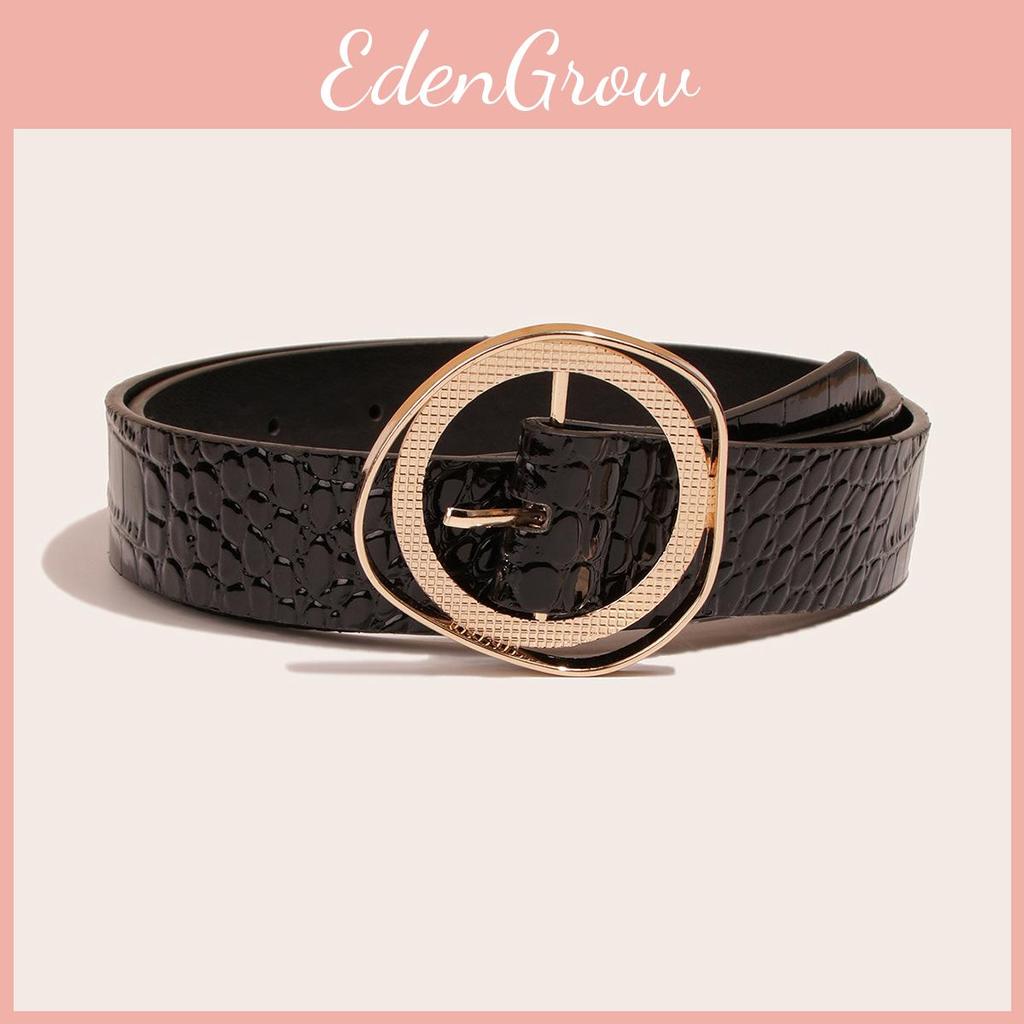 Sweet Womens Faux Leather Belt With Pattern And Alloy Buckle For Casual Wear